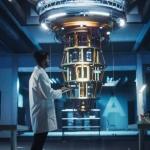 scientist monitors quantum computer